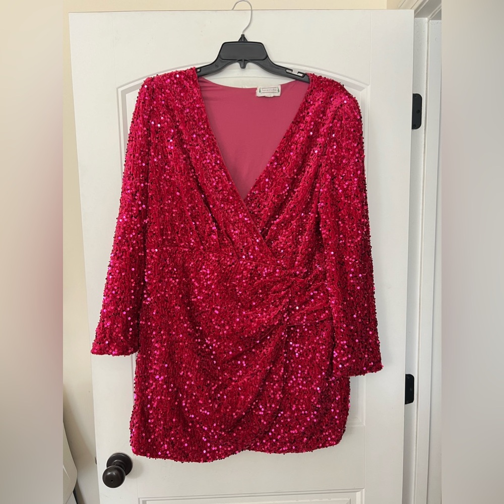 2x pink magenta sequin dress impressions Swiftie